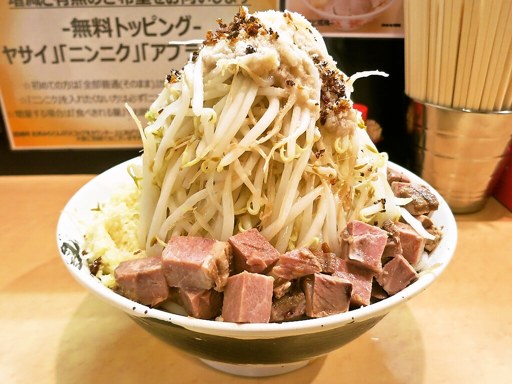 らー麺 シャカリキ「シャカリキの汁無し-2014 Winter version-(＋ヤサイマシマシニンニクアブラ)」